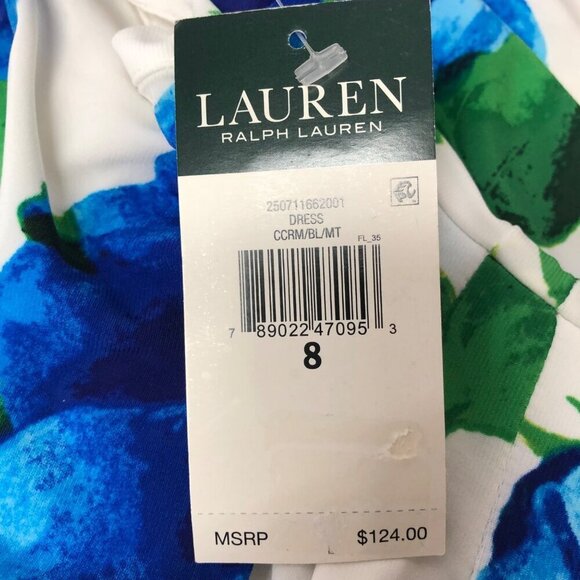 LAUREN RALPH LAURE SHEATH FLORAL DRESS SZ 8 NWT - Picture 7 of 7